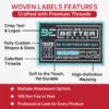 Several features of woven label