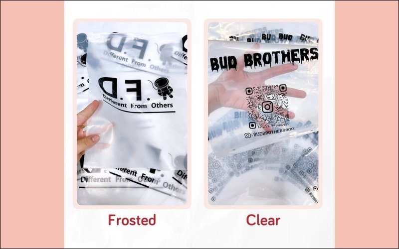 Frosted and clear zipper bags differ significantly in their visual appeal