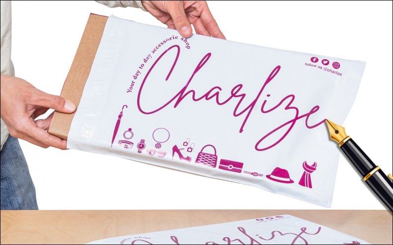 Handwriting directly on poly mailers is a simple