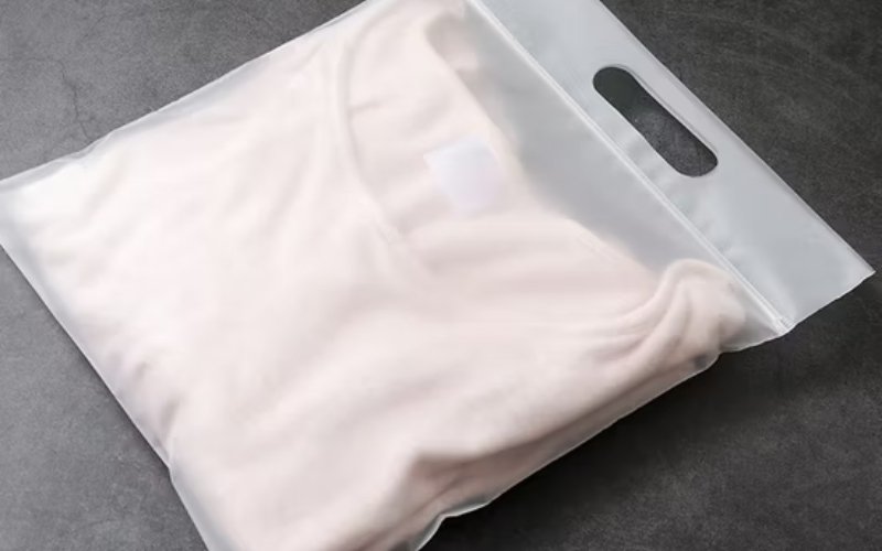 Clear zipper bags are typically made from materials like PP