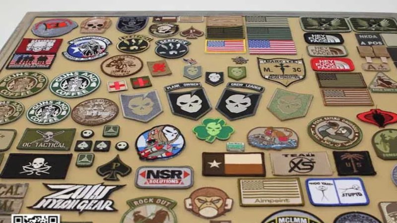 Patches are pieces of fabric, leather or other materials featuring