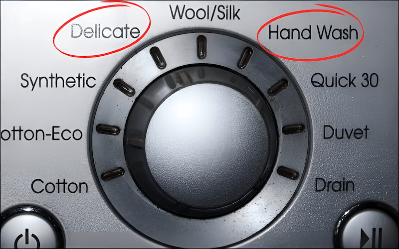 You should use the 'Delicates' or 'Hand Wash' cycle