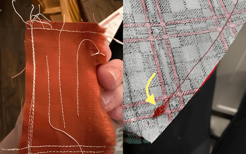 Fabric or threads are bunching at start/end of seams