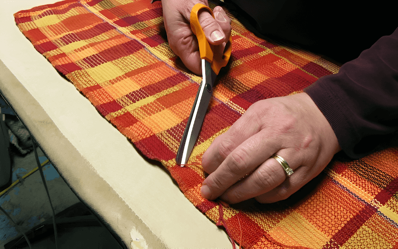 Carefully trim any excess thread tails after sewing