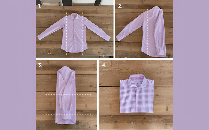 Folding dress shirts