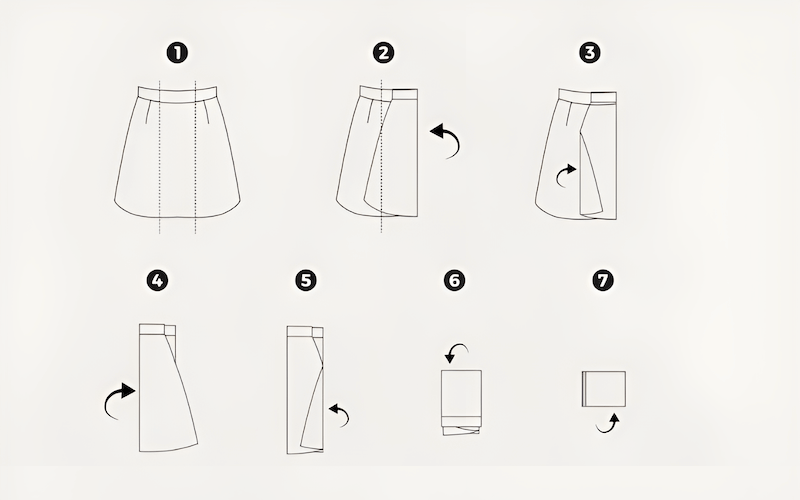 Folding dresses and skirts