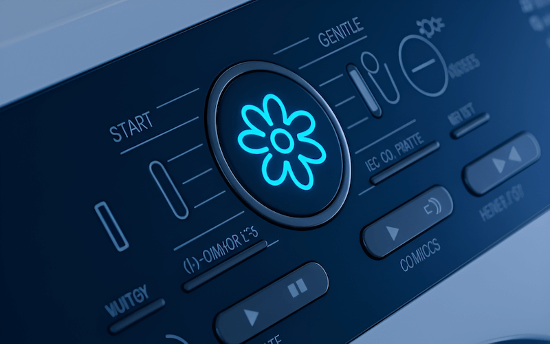 To locate the delicate cycle, look for labels like "Delicates," "Gentle," or "Hand Wash" on your machine's control panel