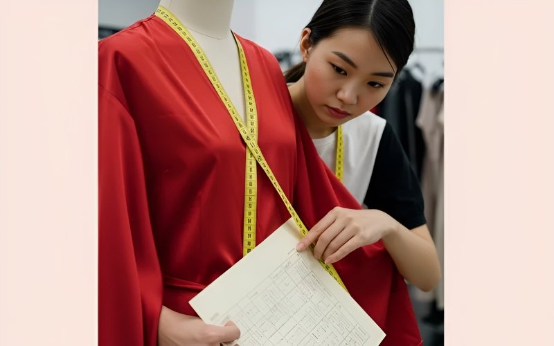 Internal size charts define and standardize garment measurements