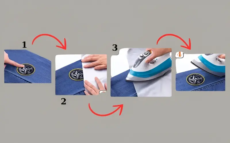 Iron-on patch application