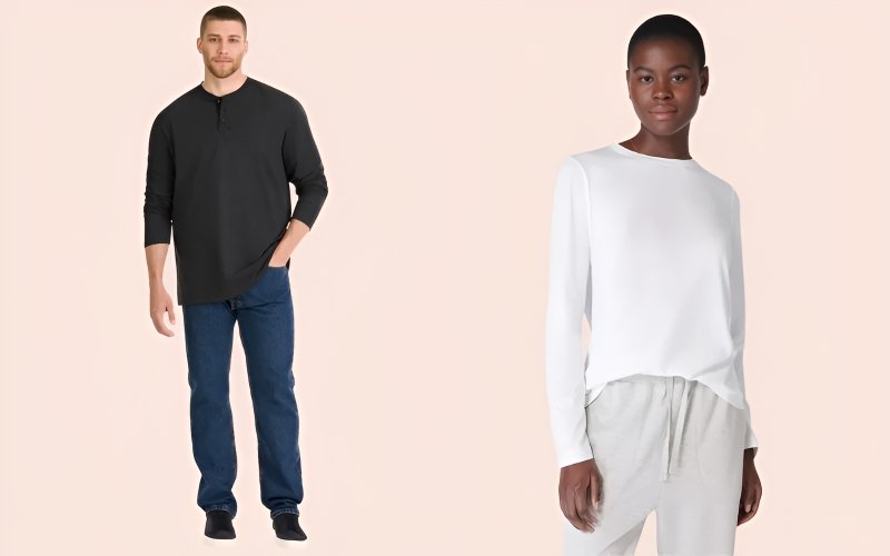 Essential tall shirts and tops feature extended sleeves, longer torso lengths, and proportionate shoulders