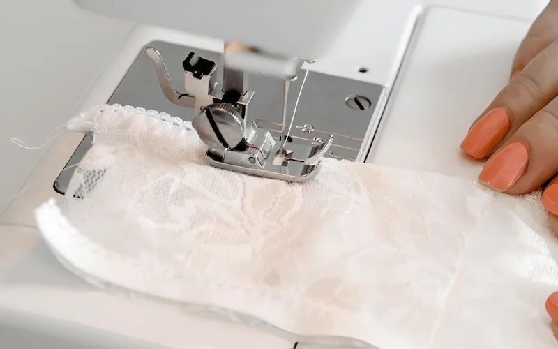 Properly securing lace before sewing is paramount for accuracy