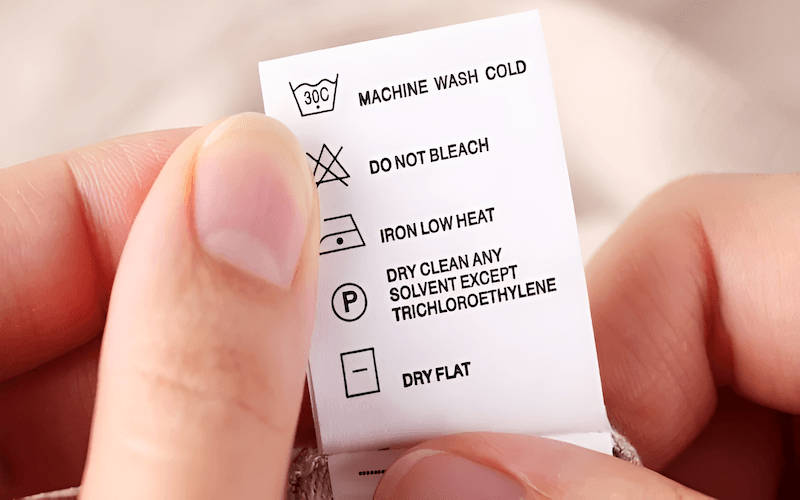 Woven labels made from taffeta fabric, which is a crisp, plain-woven fabric with a slight sheen