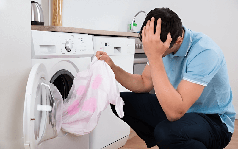 To prevent color bleeding and potential garment damage, always perform a colorfastness test before washing silk
