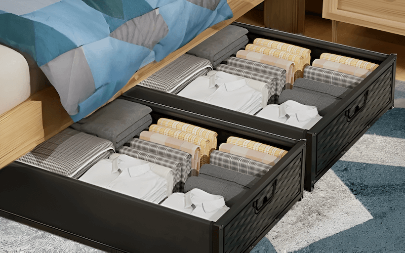 Under-bed storage containers offer a practical solution for maximizing storage space, particularly in situations where stockroom space is limited