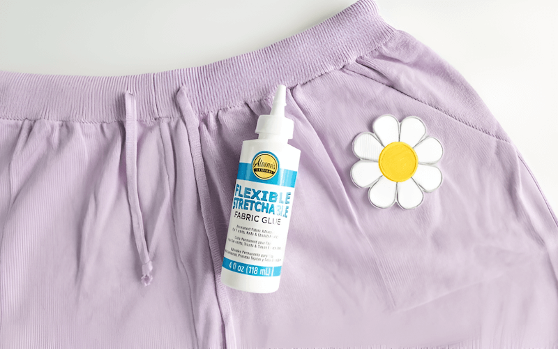 Using fabric glue to reattach your patch