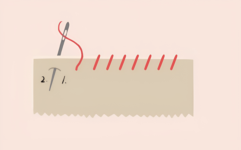 The overcast stitch, also known as the whip stitch, is essential for finishing raw fabric edges to prevent them from unraveling