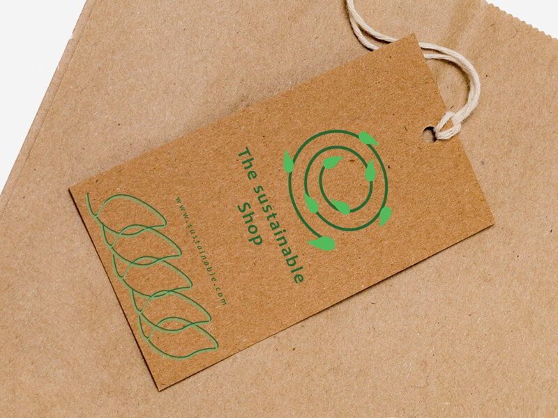 Eco-friendly hang tag on garment: Sustainable branding for conscious consumers.