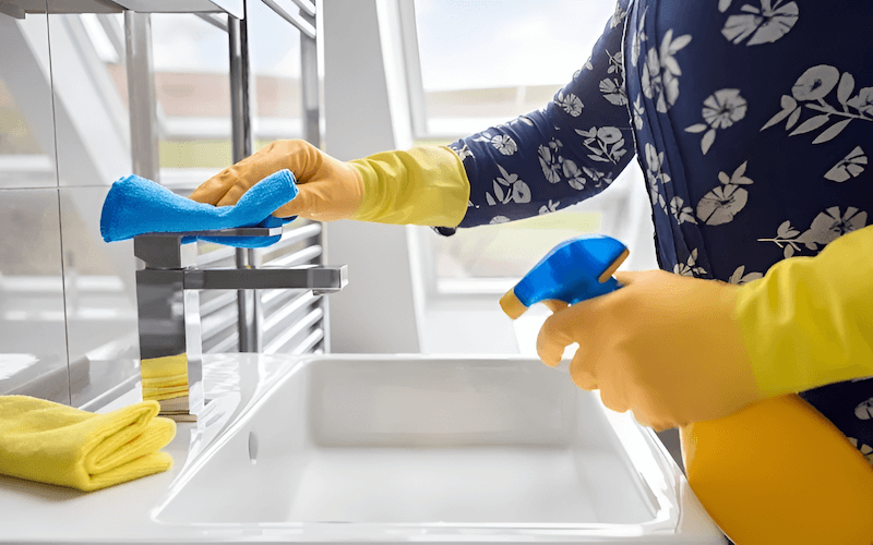 Ensure your washing basin/sink is clean and free of any residue