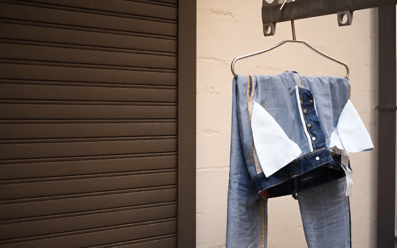 Hang the jeans (still inside out) to dry