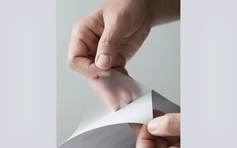 If the liner tears, peel slowly from a corner with gentle, steady tension.