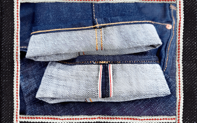 Selvedge denim refers to the finished edge of the fabric, which prevents it from unraveling