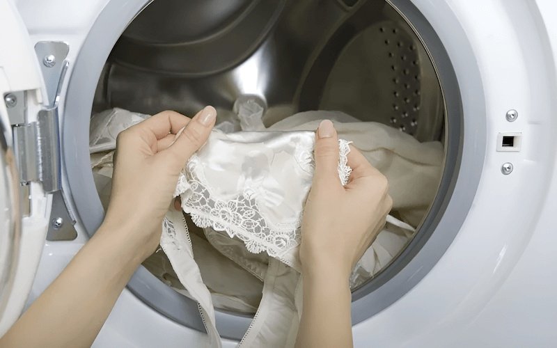 Always use a mesh laundry bag to protect lace items during machine washing