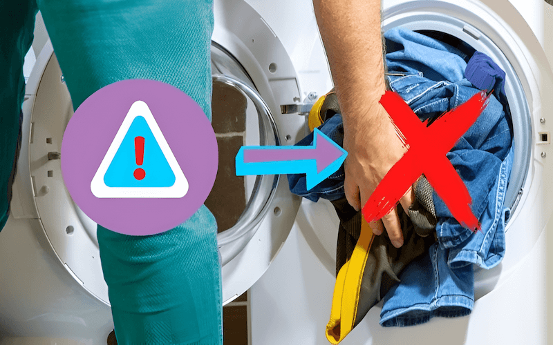 Jeans need enough space to move freely in the water for proper cleaning and to minimize friction and abrasion