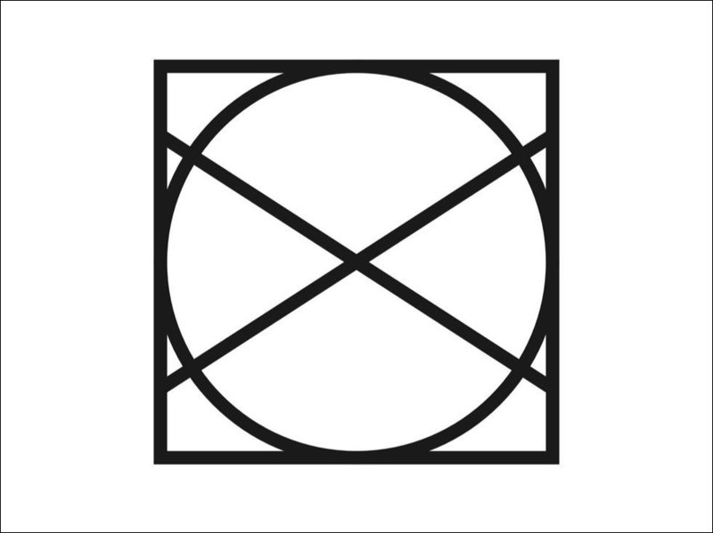 This symbol prohibits standard home drying methods clearly.