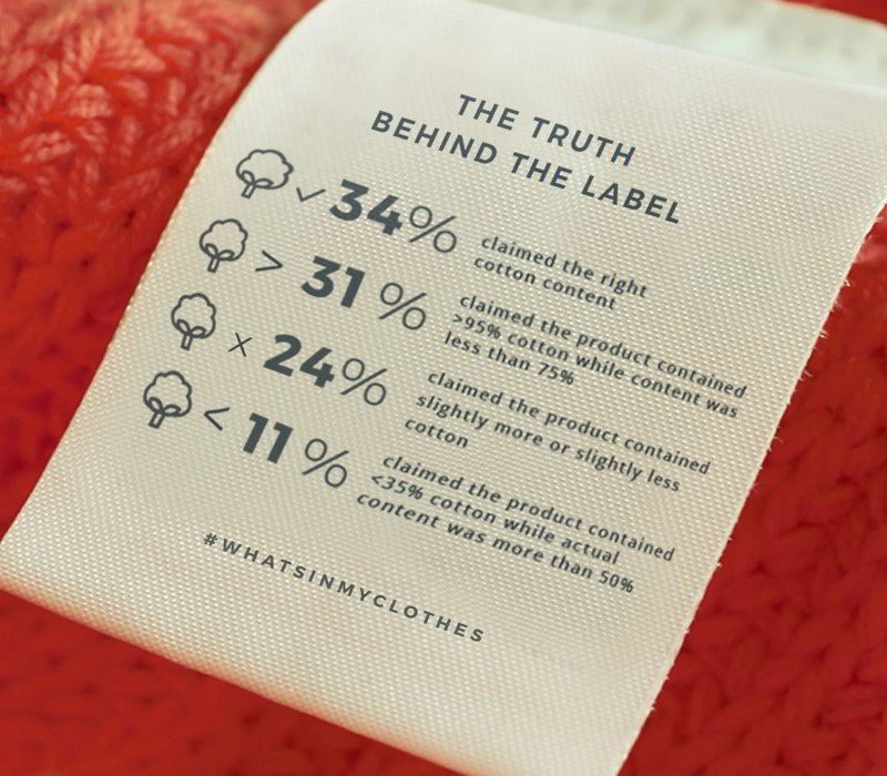 Fabric composition: The recipe detailing textile materials used.