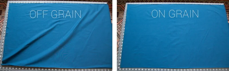 Off-grain cutting leads to garment distortion.