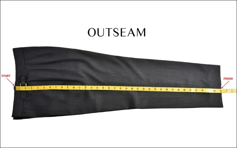 Place tape from waistband top edge to hem bottom.