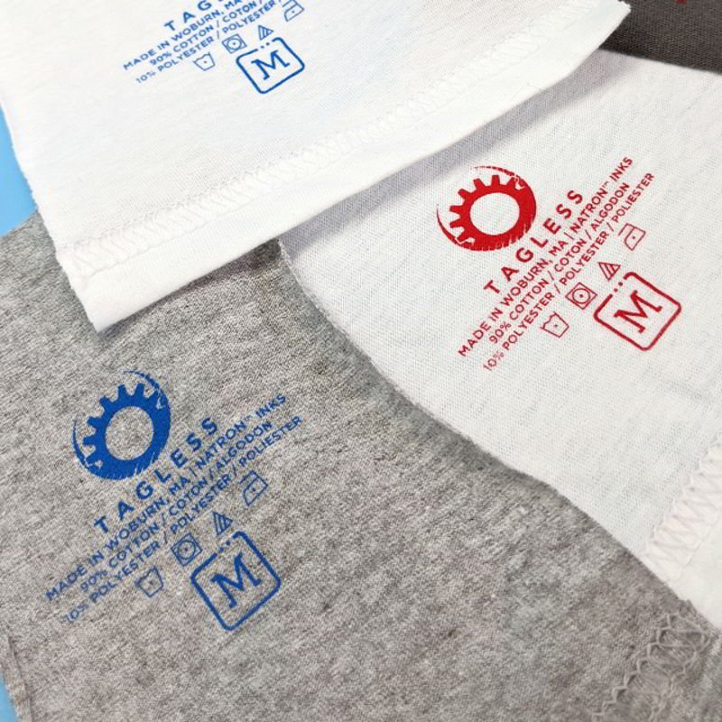 Pad printing creates soft, durable tagless care labels.