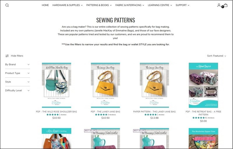 Find quality bag patterns online from designers or communities.