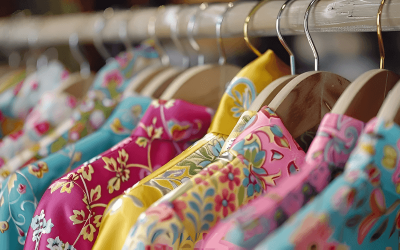 Hang silk garments on padded hangers to prevent them from slipping and stretching.