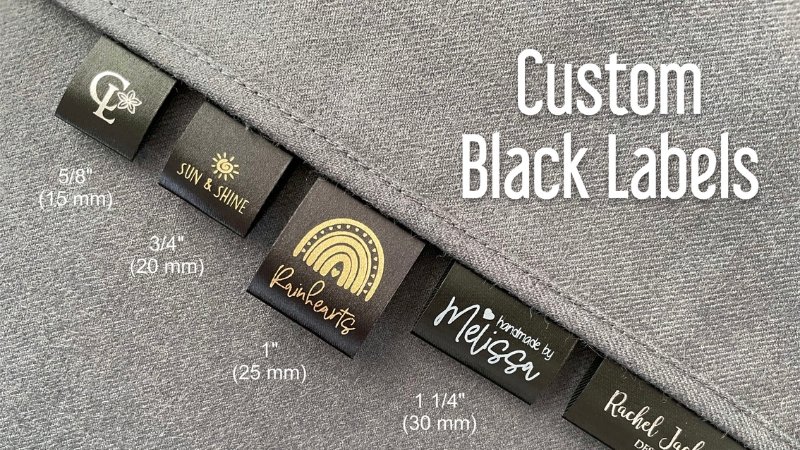 A label that is folded exactly in the middle, creating two equal, symmetrical halves