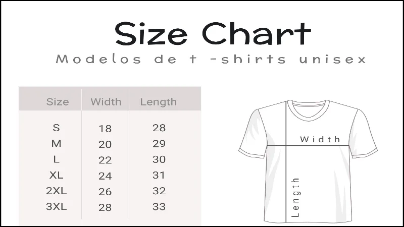 Avoid ambiguity on your external size charts by using single numbers for each measurement point
