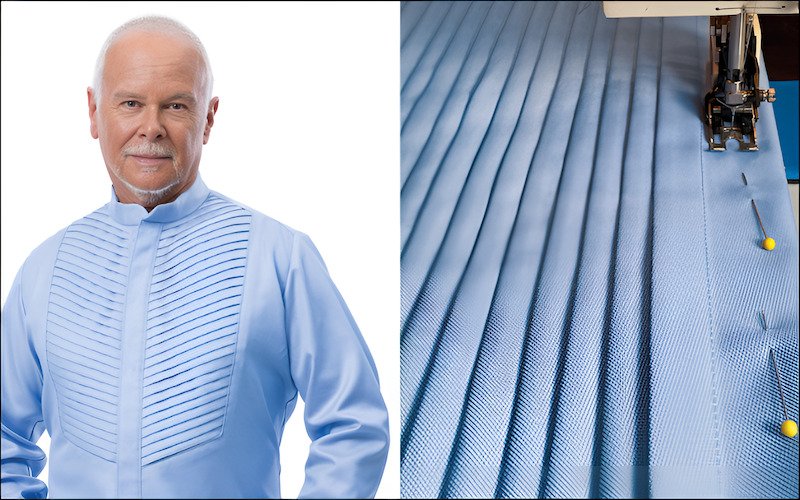 Blind Tucks are parallel tucks sewn so that the folded edge of one tuck meets or slightly overlaps the stitching line of the tuck next to it