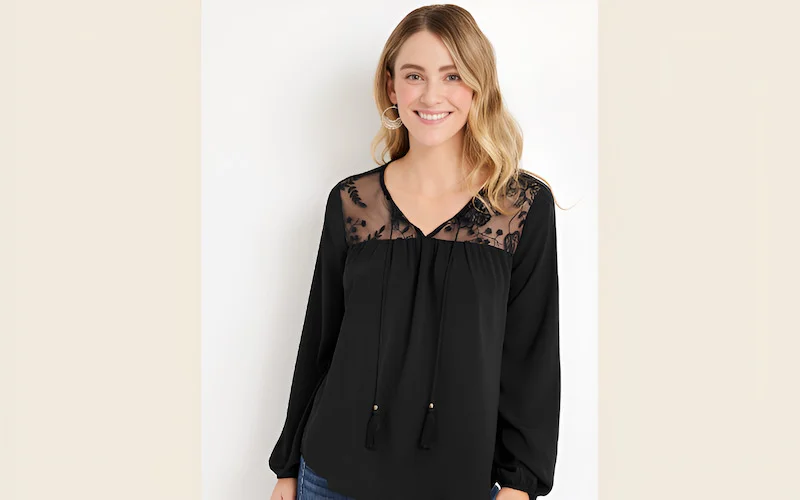 A blouse might have a lace yoke