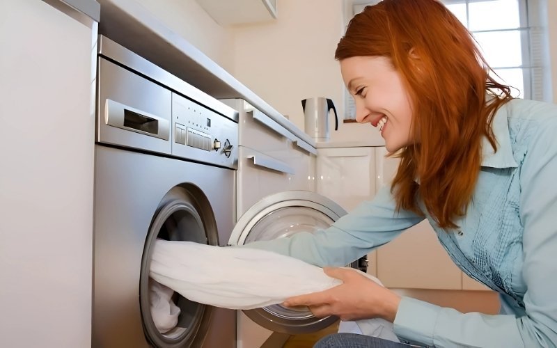Using bleach in a washing machine is convenient for general whitening and sanitizing