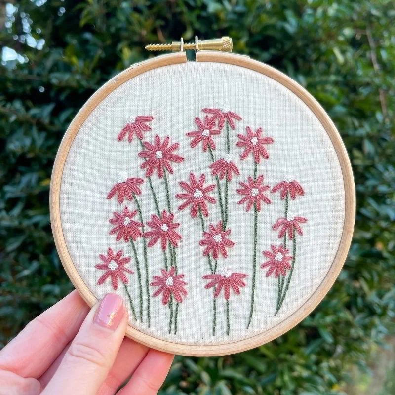 Hand embroidery: A calming, creative, and portable craft.
