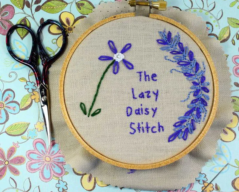 Lazy Daisy: A detached chain stitch for floral elements.