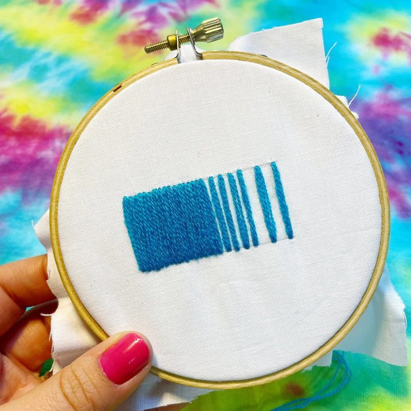 Satin Stitch creates solid blocks of smooth color.