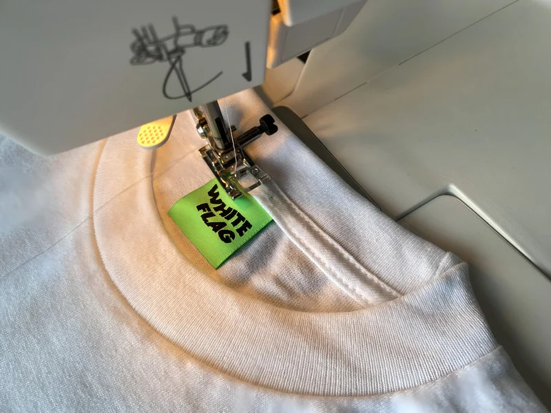 The ideal sewing machine for attaching labels.