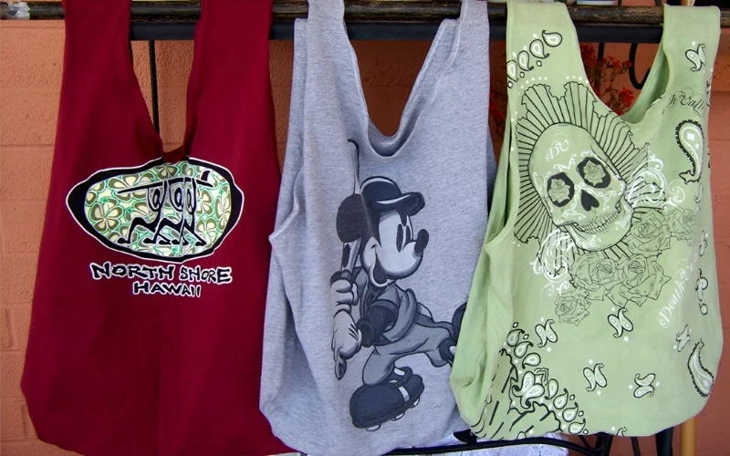Transform old t-shirts into bags, tops, skirts, quilts.