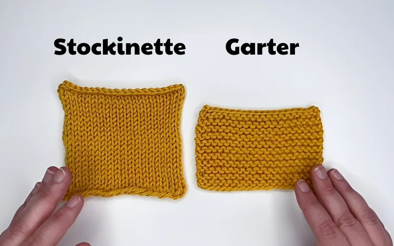 Courses in Garter & Stockinette.
