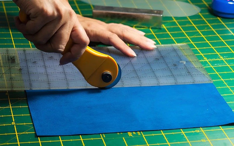 A cutting mat helps prevent surface damage when you cut, and it also holds the fabric to make it easier for you to cut