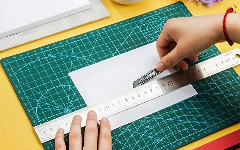Some mats have a magnetic surface. They are useful if you work with small metal rulers or thin metal cutting dies