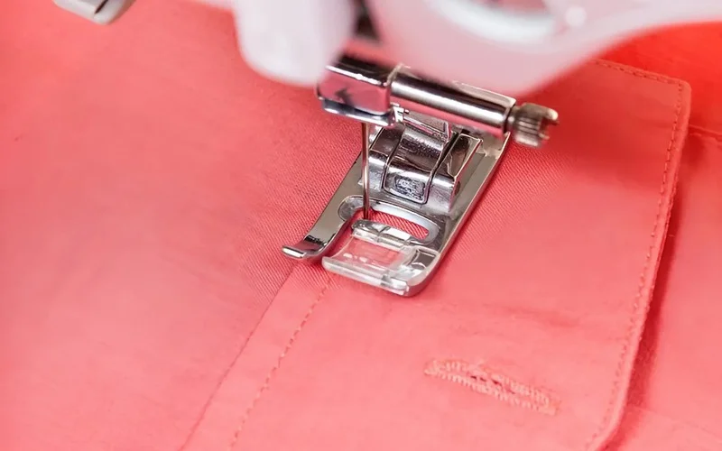 The satin stitch foot is often made of clear plastic, which is great for visibility