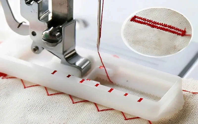 The buttonhole foot is designed to help you sew perfect buttonholes easily and consistently