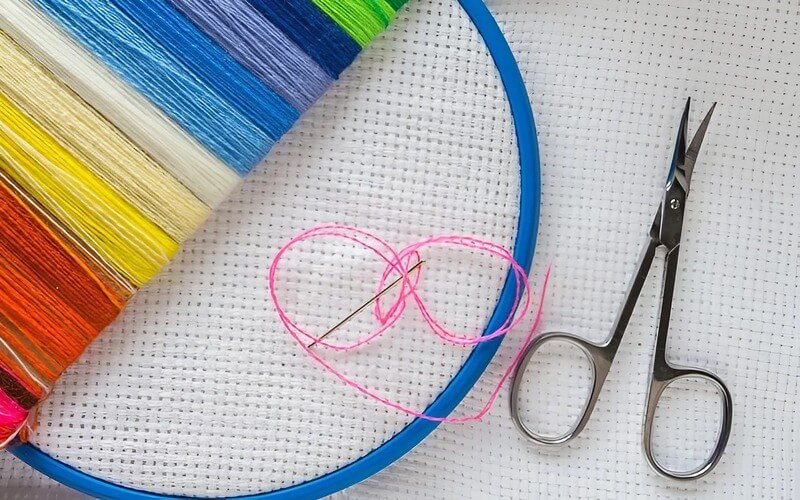 Embroidery scissors are very small scissors with small, sharp, pointed blades